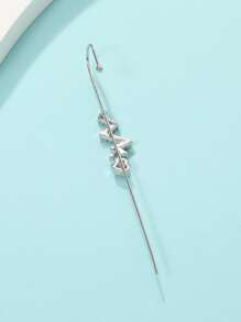 1pc Rhinestone Decor Earring - Silver - View 5