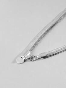 Vòng cổ chuỗi rắn kim loại thời trang và phổ biến cho nam giới để làm quà tặng trang sức và cho vẻ ngoài sành điệu - Bạc - Xem 3