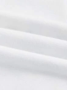 SHEIN EZwear Plus Figure & Letter Graphic Raglan Sleeve Tee - Black and White - View 4