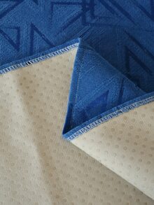 1pc Geometric Jacquard Sofa Towel - Blue - View 4