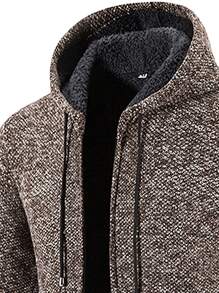 NITAGUT Áo khoác Nam Dây kéo Túi màu trơn Giải trí - Cà phê nâu - Xem 4