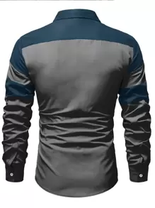 Manfinity Homme Men Two Tone Button Up Shirt - Multicolor - View 2