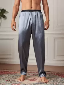 Men Satin Pyjama Trousers - Grey - View 3