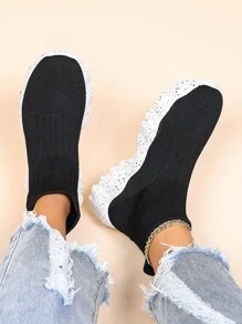 Giày Thể thao Nữ màu trơn - màu đen - Xem 4