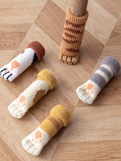 4 piezas funda de pierna de silla al azar con diseño de pata