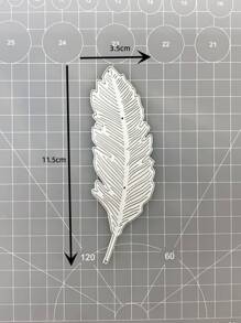 1pc Feather Shaped Cutting Die - Silver - View 3