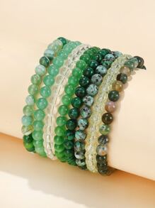 8入組極簡風格串珠手鏈 - 彩色 - 查看 1