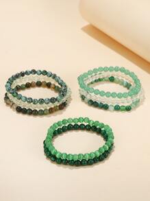 8入組極簡風格串珠手鏈 - 彩色 - 查看 2