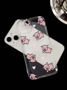 可爱卡通猪图案手机壳适用于 iPhone 15/15Pro/15Plus/15Promax - 彩色 - 查看 3