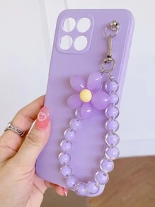 Vỏ điện thoại màu đồng nhất có dây buộc - Màu tím - Xem 2