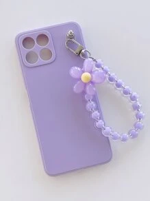 Vỏ điện thoại màu đồng nhất có dây buộc - Màu tím - Xem 4