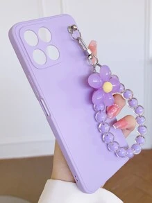 Vỏ điện thoại màu đồng nhất có dây buộc - Màu tím - Xem 5