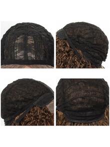 蕾絲前長款捲髮人造假髮 - Light Brown - 查看 5