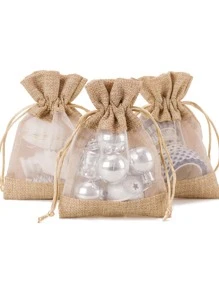 4 piezas Bolsa de regalo transparente con diseño de cordón - Multicolor - Ver 2