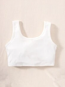 SHEIN Tween Girl Letter Pattern Striped Trim Jacket & Pleated Skirt & Camisole - Black and White - View 7