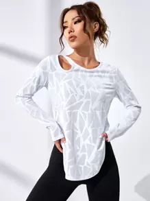 Easithlete Raglan Sleeve Sports Teeworkout Tank Top - White - View 1