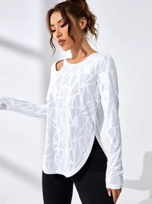 Easithlete Raglan Sleeve Sports Teeworkout Tank Top - White - View 3