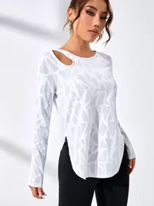 Easithlete Raglan Sleeve Sports Teeworkout Tank Top - White - View 5