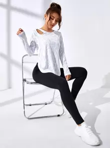 Easithlete Raglan Sleeve Sports Teeworkout Tank Top - White - View 6