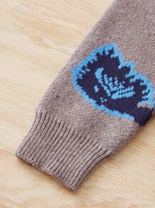 Niñas con patrón de dibujo Jersey & bajo con fruncido Falda de punto - Marrón Mocha - Ver 5