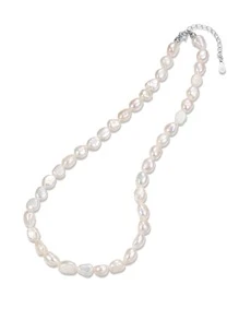 仿珍珠串珠银项链 - 彩色 - 查看 1