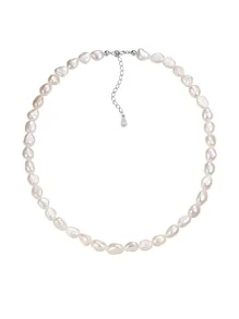 仿珍珠串珠银项链 - 彩色 - 查看 2