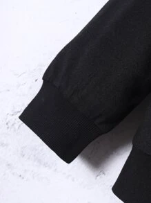 女孩蝴蝶圖案拉鏈連帽衫和運動褲 - 黑色 - 查看 4