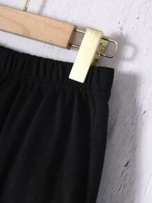 女孩蝴蝶圖案拉鏈連帽衫和運動褲 - 黑色 - 查看 6