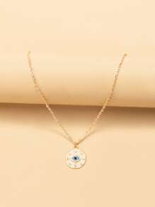 Collar ojo con diseño de redondo - Amarillo Oro - Ver 1