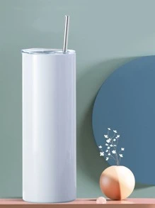 1入組不銹鋼平底無腳杯 - 白色 - 查看 1