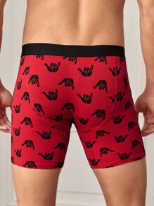 Men 3pcs Gesture Print Boxer Brief - Multicolor - View 3