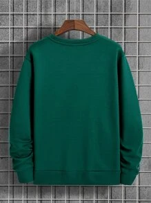Men Solid Thermal Lined Sweatshirt - Green - View 2