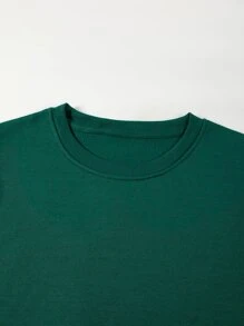 Men Solid Thermal Lined Sweatshirt - Green - View 3