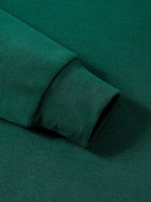 Men Solid Thermal Lined Sweatshirt - Green - View 5