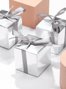 10 piezas Caja de regalo metálica - Plateado - Ver 1