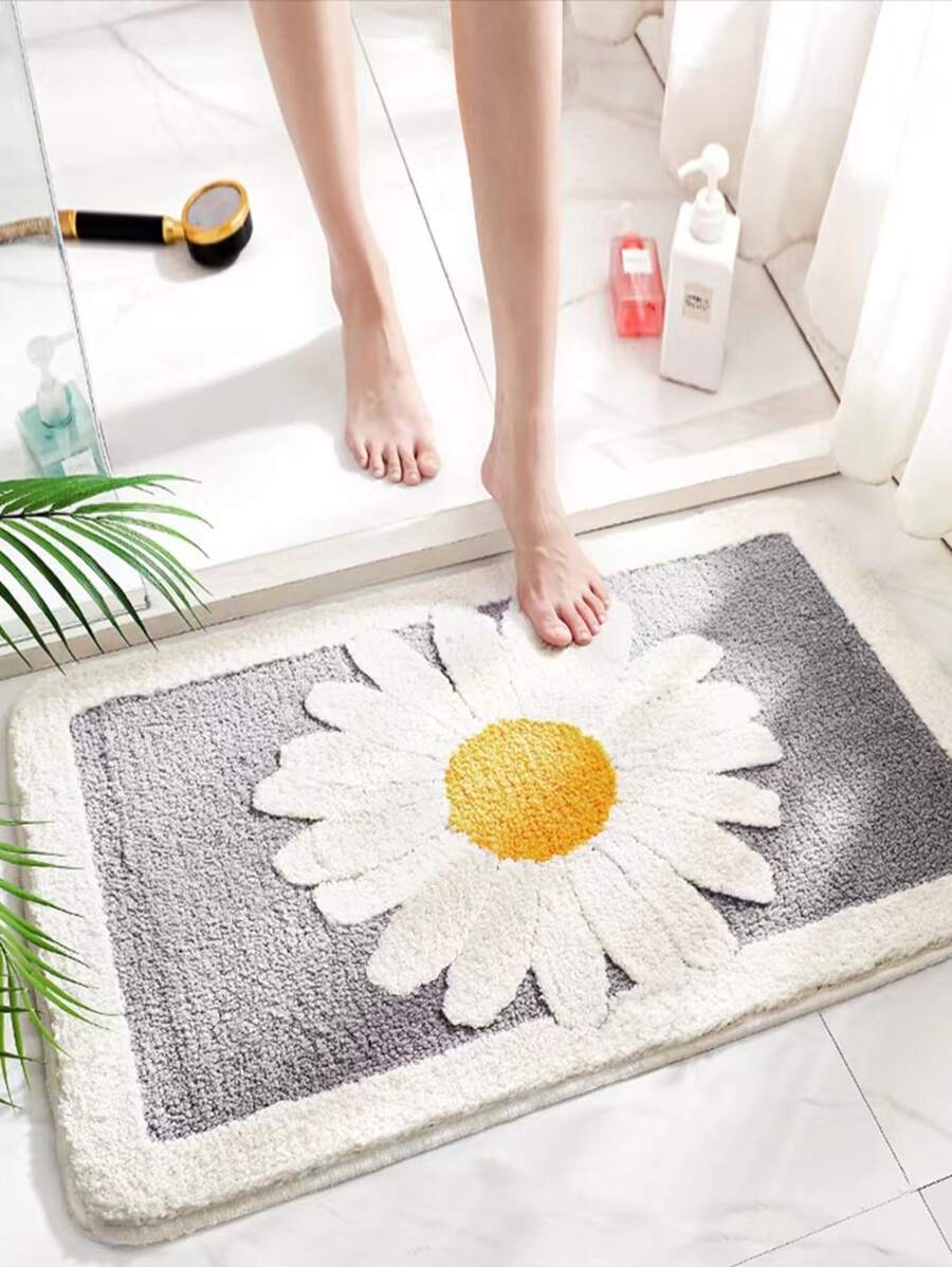 1入組花簇絨浴室毯 - 彩色 - 查看 1