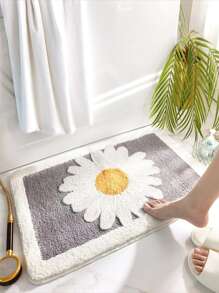 1入組花簇絨浴室毯 - 彩色 - 查看 2