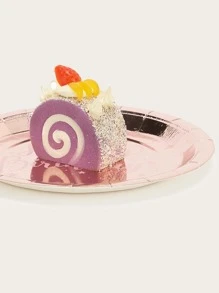 10入組金屬質感標語圖案一次性盤子