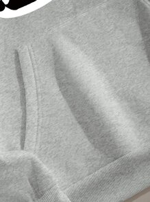 INAWLY Quần áo thể thao nữ Túi Dây kéo Lá thư Hoạt hình Giải trí - Màu Xám nhạt - Xem 5