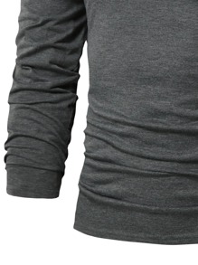 Manfinity Homme Men Contrast Panel Casual Color Block Long Sleeve Tee, For Going Out, For Husband - Grey - View 4