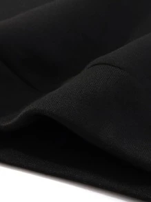 Manfinity Men Plus Letter Graphic Sweatshirt - Black - View 3