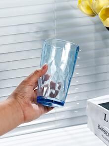 1pc Plain Clear Cup - Blue - View 2