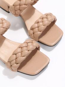 Hot Summer New Women's French Lady Style Rhinestone Slip-On Sandals, Suitable With Dresses, Fine-Strap Flat Ladies Shoes - Apricot - View 8