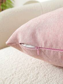 1入組素色靠墊套不附帶墊芯 - 粉色 - 查看 2
