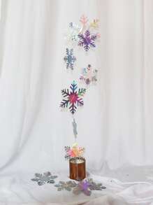 1pc Holographic Snowflake Decor Paper Garland - Multicolor - View 2