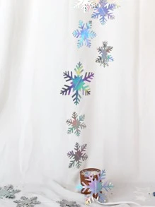 1pc Holographic Snowflake Decor Paper Garland - Multicolor - View 4