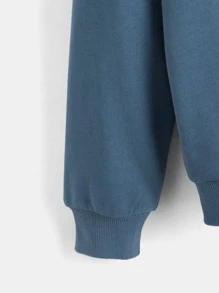 SHEIN Sportlicher Sweatshirt für Tween Jungen mit Farbblock- und Dinosaurier Muster, lässig und niedlich, geeignet für den täglichen Gebrauch im Frühling und Herbst