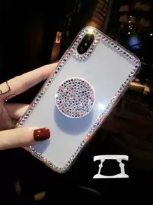 镶钻装饰手机壳，带凸起式手机支架，国际版，非国内版 - 無色 - 查看 6
