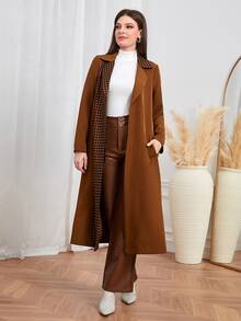 Mulvari 千鳥格拼塊西裝領腰帶外套