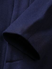 Manfinity Homme Hombres 1 pieza Abrigo unicolor - Azul Marino - Ver 4
